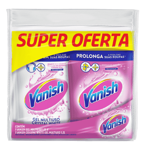 Kit Tira Manchas Vanish Sachê 2 Unidades 1,2 Litros 